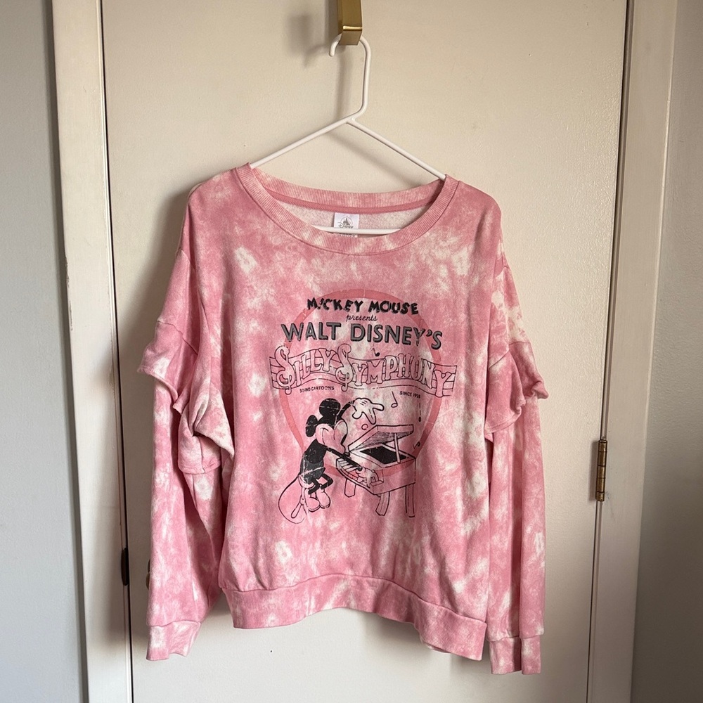 Walt Disney Mickey Mouse Pink Tie-Dye Sweatshirt